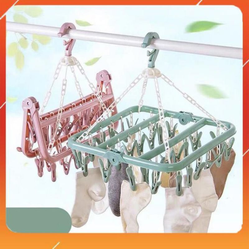 Móc chùm nhựa phơi đồ cho bé gấp gọn hàng cao cấp