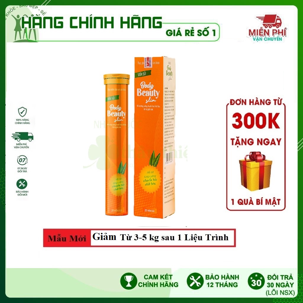 Viên sủi giảm cân cấp tốc BODY BEAUTY SLIM giảm béo detox an toàn chính hãng không phải thuốc giảm cân