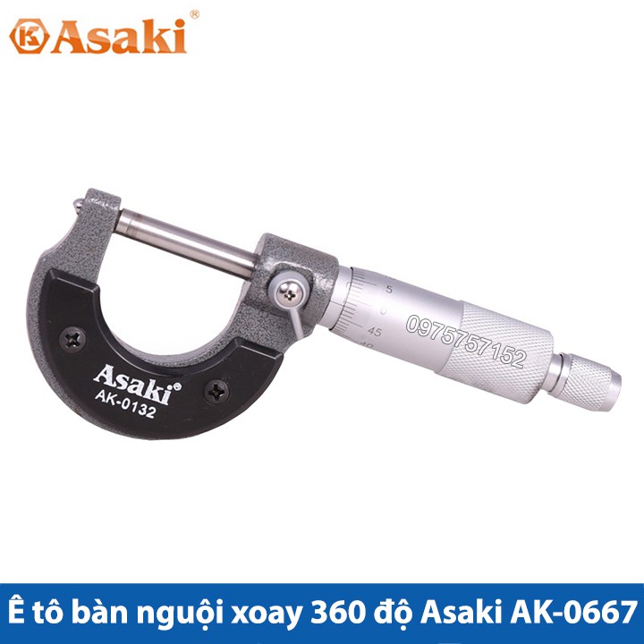Panme đo ngoài cơ khí 0-25mm Asaki AK-0132