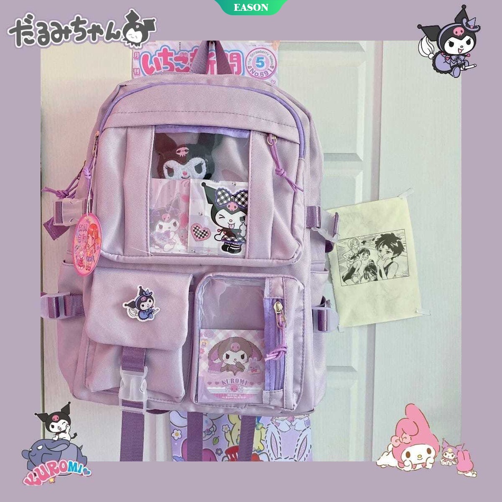 Sanrio Cinnamoroll Kuromi My Melody Ba Lô Đi Học Sức Chứa Lớn Họa Tiết Hoạt Hình Anime Jk Đáng Yêu Đơn Giản [Ướt]