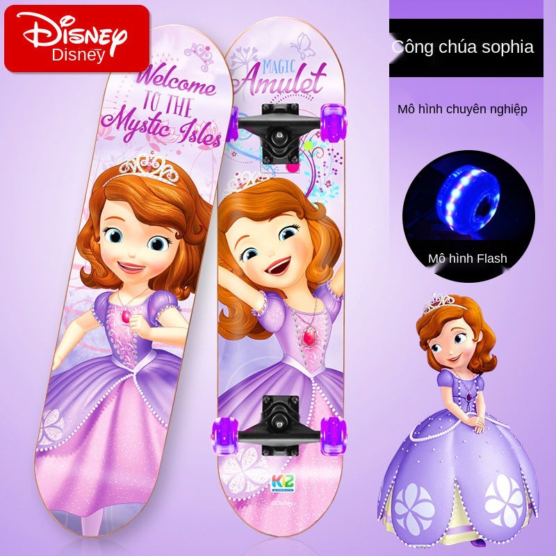 ♤Ván trượt bốn bánh dành cho trẻ em của Disney 3-6-12 tuổi bảng chuyên nghiệp người mới bắt đầu học trò chơi bé t