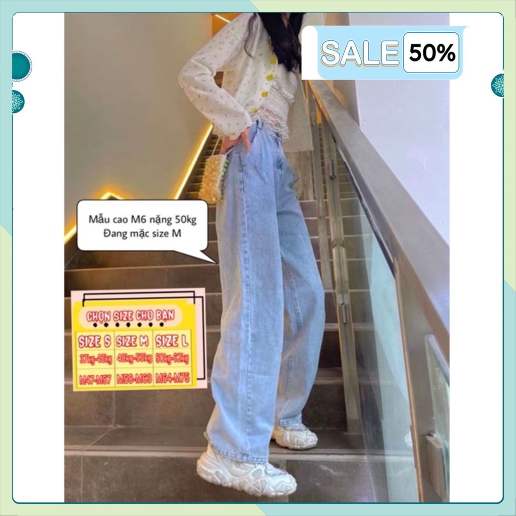 Quần jean nữ nam ống rộng cạp cao ulzzang quần bò nữ nam baggy ống rộng phong cách thời trang đường phố mùa hè | BigBuy360 - bigbuy360.vn