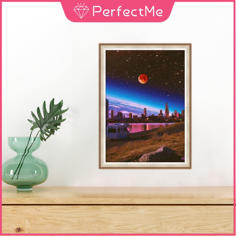 Bộ tranh đính đá 5D họa tiết bản đồ thành phố độc đáo kích thước 30x40cm diy dùng trang trí