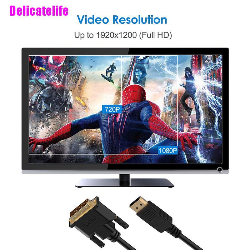 Cáp Chuyển Đổi 6 Feet 1.8m Mạ Vàng Dp Sang Dvi-D Hd 1080p