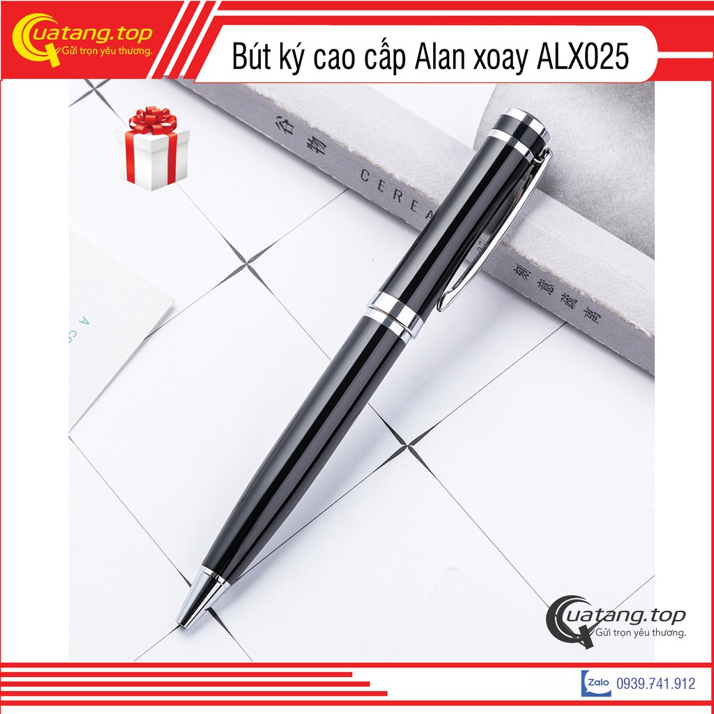 [Quà tặng] Bút ký cao cấp ALan xoay ALX025 ngòi 07mm mực bi màu xanh + có dịch vụ khắc tên theo yêu cầu