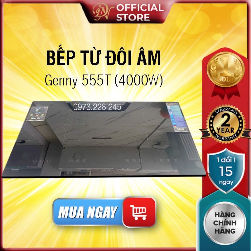 Bếp từ đôi Genny GN 555T ✅FREESHIP ✅ Bếp từ Inverter -Made in Vietnam -Bảo hành chính hãng 2 năm