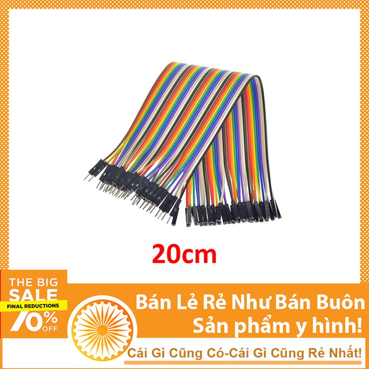 Bộ Sợi Dây Nối 40P Dài 21Cm ( 2 Đầu Đực Cái ) - Dây Cắm Test Mạch