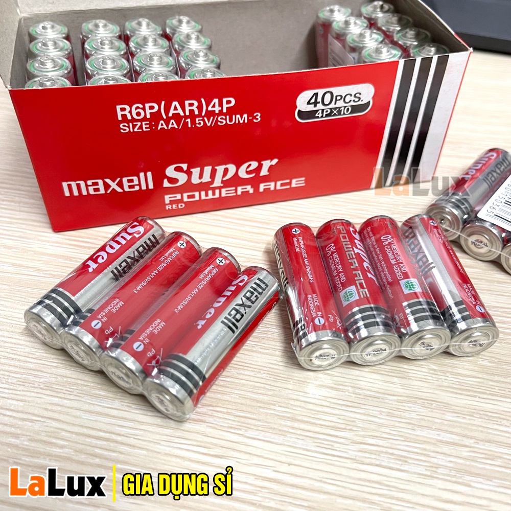 Pin Tiểu AA Maxell Super Đỏ ( 2A) - Pin Tiểu AA, Pin Sạc AA, Tích Điện Cao, Sử Dụng Cho Remote TV, Đồ Chơi Điện Tử LALUX