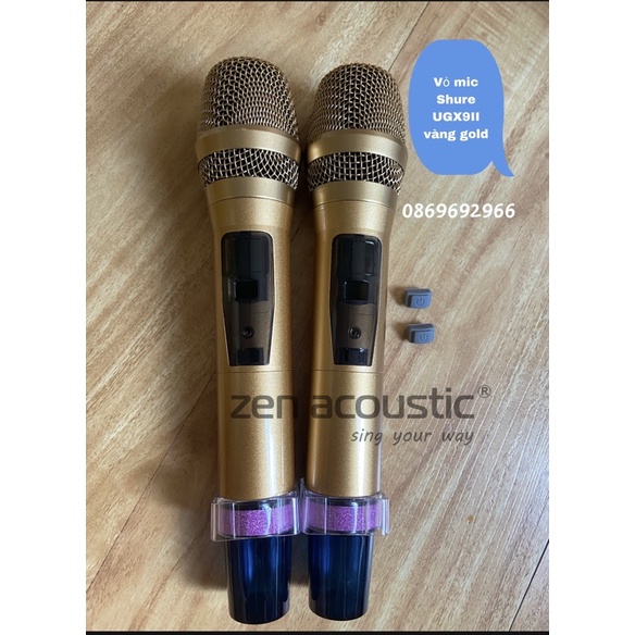 vỏ Mic S.hure UGX9II_ Vỏ Mic Kim Loại Vàng