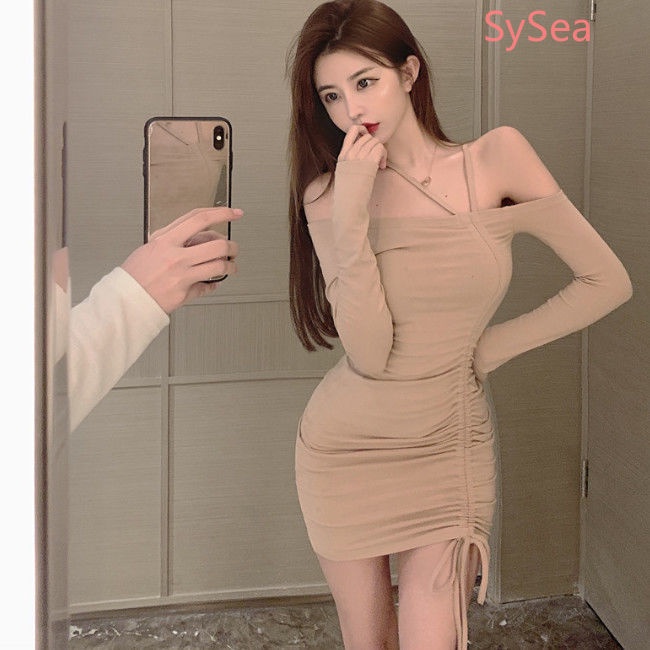 Đầm Tank Top Tay Dài Cổ Yếm Thời Trang Mùa Thu Cho Nữ