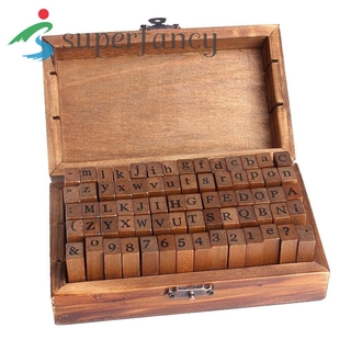 Bộ 70 con dấu gỗ hình chữ cái và số đa năng