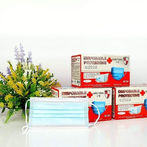 Hộp 50 cái khẩu trang y tế kháng khuẩn 4 lớp lọc Disposable | BigBuy360 - bigbuy360.vn