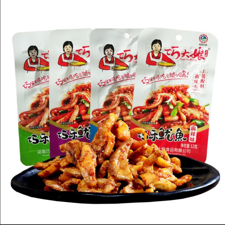 Râu mực cay tứ xuyên kiều đại nương gói 12g hàng có sẵn