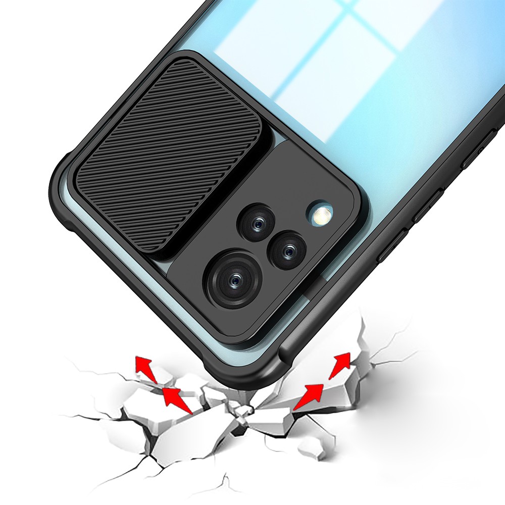 Ốp điện thoại trong suốt có nắp trượt bảo vệ camera cho VIVO V21 5G
