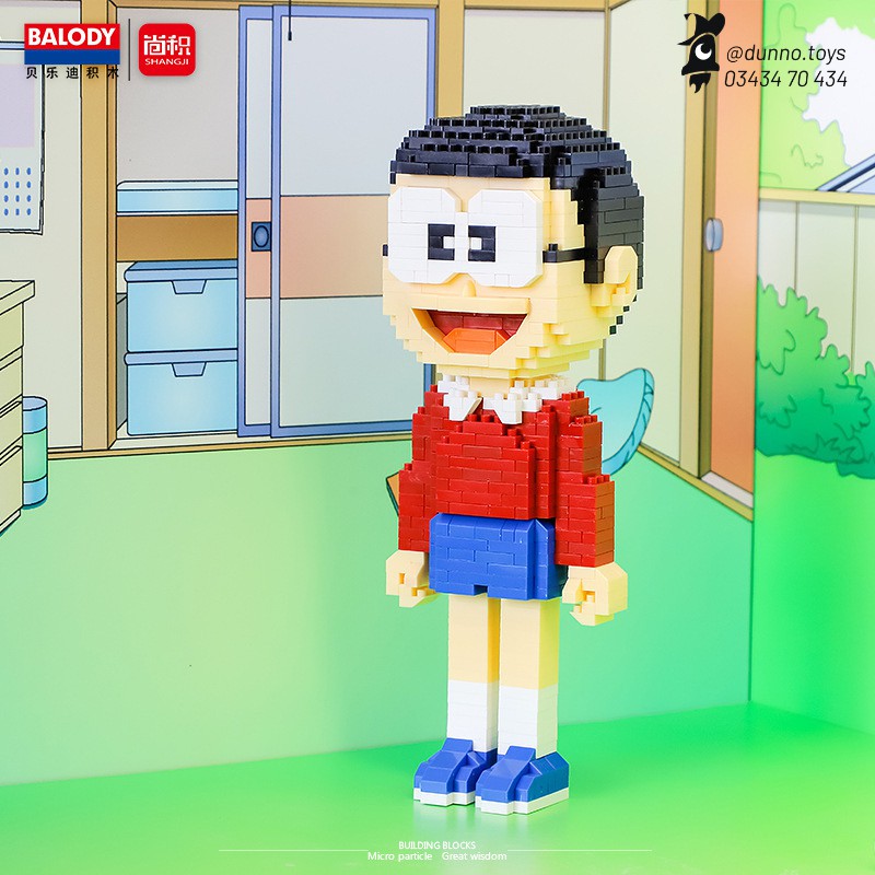 Mô hình Lắp ráp Doraemon và những người bạn – Nobita Xuka Suneo Chaien Doremi Balody Nanoblock– Hộp Cao Cấp Dunno Bricks