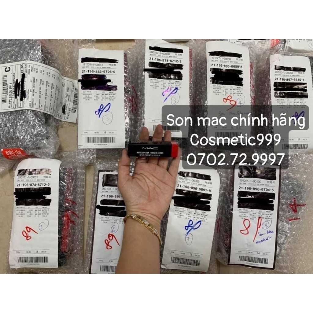 Son Mac devoted to chili, son mac chính hãng son kem lì mịn màu đỏ gạch đỏ đất Cosmetic999