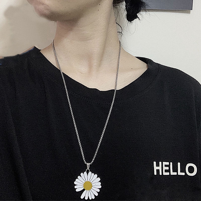 Dây Chuyền Mặt Hình Hoa Cúc Nhỏ Phong Cách Hip Hop Đường Phố Dành Cho Nam Và Nữ 22194