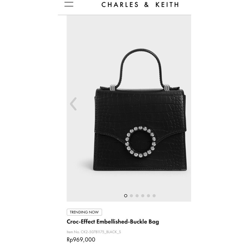 👑 TÚI CHARLES & KEITH hàng new chất da rắn hoạ tiết đính đá sang chảnh