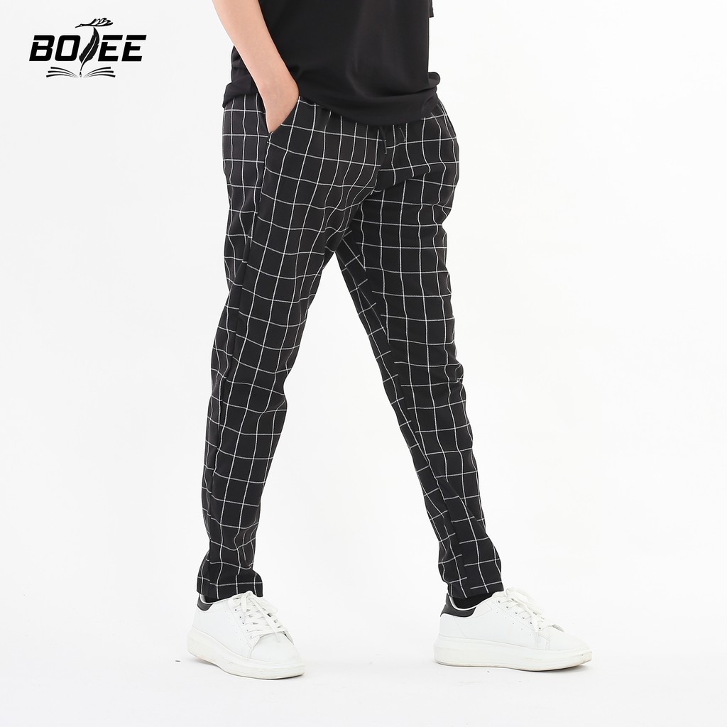 Quần Pant kẻ sọc V2 màu đen BOTEE unisex nam nữ ống suông