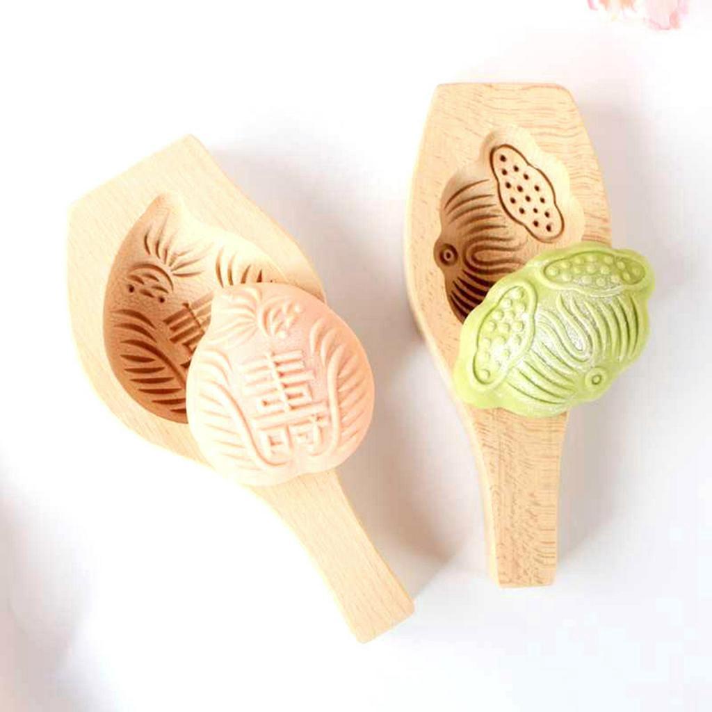 EPOCH Khuôn Làm Bánh Trung Thu Bằng Gỗ Hình Bánh Trung Thu 3d
