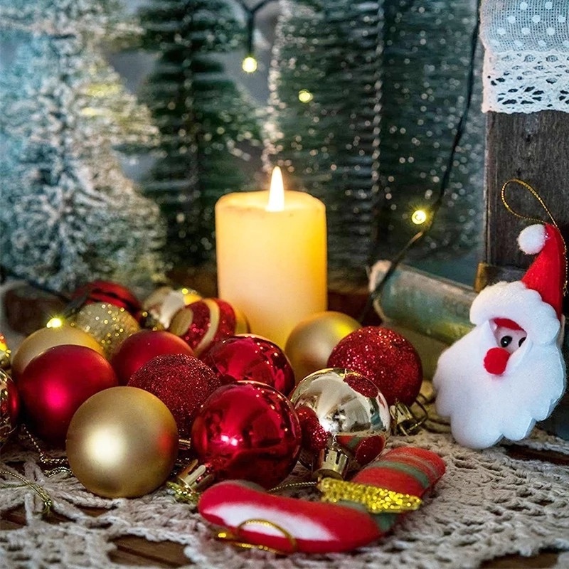 24 trái châu trang trí cây thông noel tiện lợi