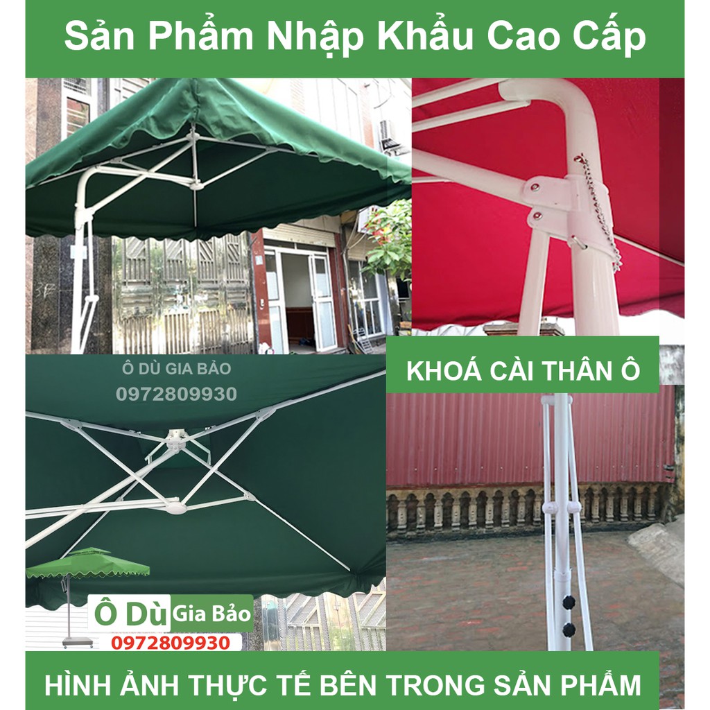 Ô Dù Lệch Tâm Mái Vuông 2M5X2M5 (Đã Bao Vỏ gồm chân đế) Sản Phẩm Nhập Khẩu Cao Cấp- Bảo Hành 1 năm