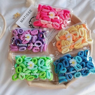 Túi Zip 100 dây cột tóc màu cho bé (cở nhí 2cm)