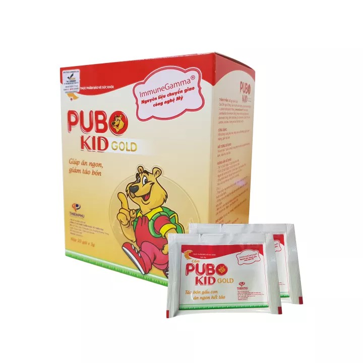 Táo bón gấu con PUBO KID GOLD – ăn ngon không lo táo ở trẻ, giúp tăng cường chuyển hóa và hấp thu (20 gói)