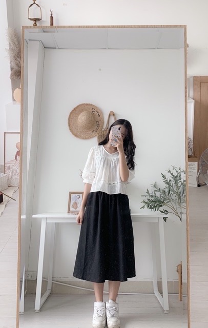 CHÂN VÁY ĐŨI HÀN TÚI XẺ