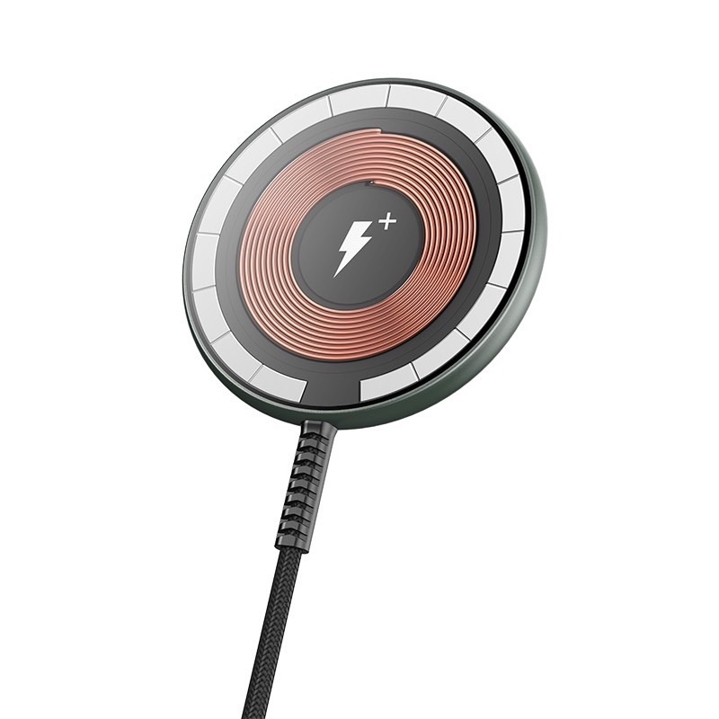 Sạc Wiwu M14 Magnetic Wireless 15W dành cho Smart Phone Hỗ trợ bộ sạc không dây 15W - Hàng chính hãng