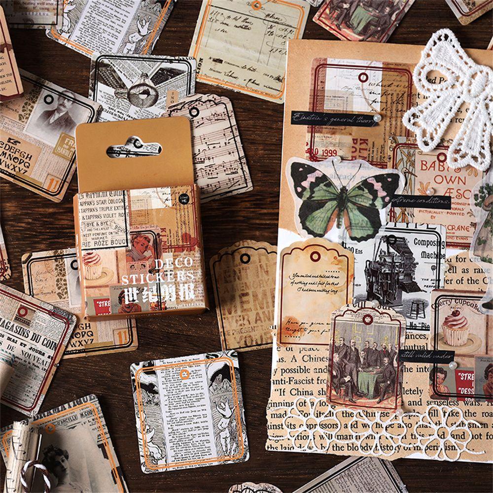 Set 46 Sticker Dán Trang Trí Điện Thoại Phong Cách Retro
