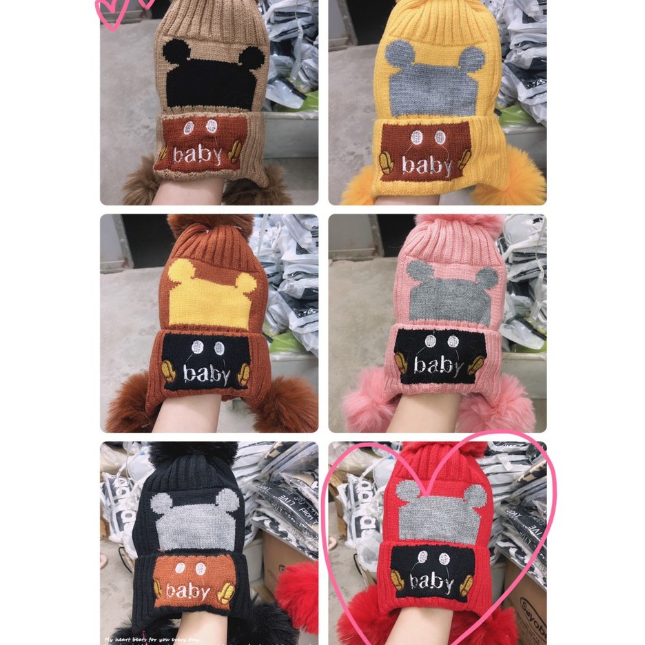 MŨ LEN CHO BÉ LỚN TỪ 5 TUỔI TRỞ LÊN LÓT NỈ CỰC ẤM