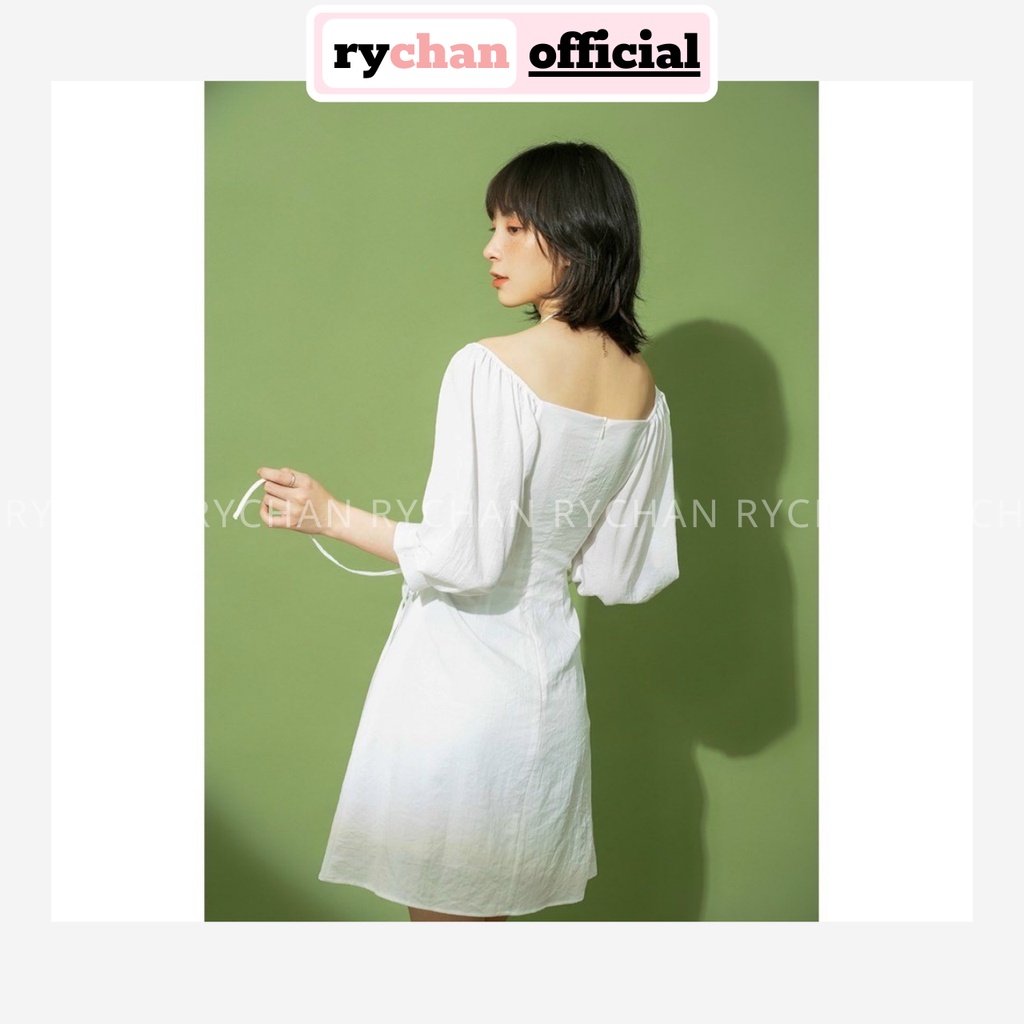 Đầm Xòe Trễ Vai Đan Dây Eo 2 Màu [Ảnh Thật Cuối] - DX0049