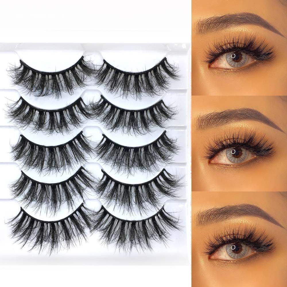 [Hàng mới về] 5 Cặp lông mi giả làm từ lông chồn giả dày dặn cho trang điểm