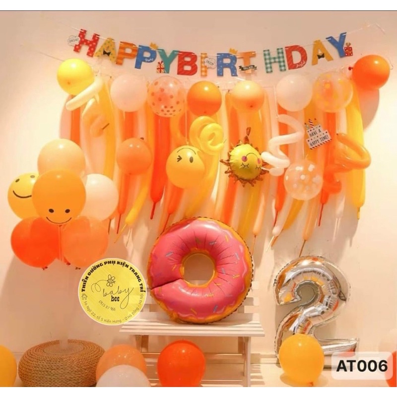 Set bong bóng tròn, dài trang trí tiệc sinh nhật cho bé nhiều mẫu AT - Baby Bee