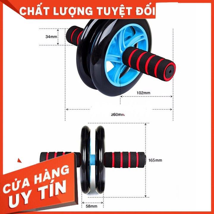 Dụng cụ tập gym thể dục thể thao 👉𝐆𝐈𝐀̉𝐌 𝐍𝐆𝐀𝐘 5𝐤👈 Con lăn tập bụng 2 bánh, tập cơ bụng, Cơ lưng. con lăn tập gym tại nhà💪