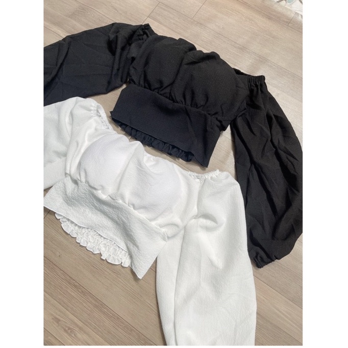 ÁO CROPTOP KIỂU NỮ TAY PHỒNG CỘT NƠ XINH CÓ MOD NGỰC STYLE TIỂU THƯ - AK0013 | bear.story