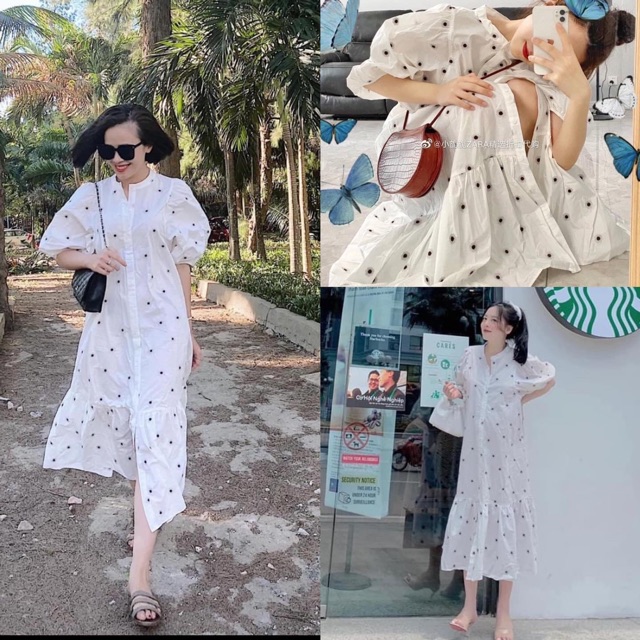 Váy trắng Zara siêu hot, kèm ảnh video hàng về