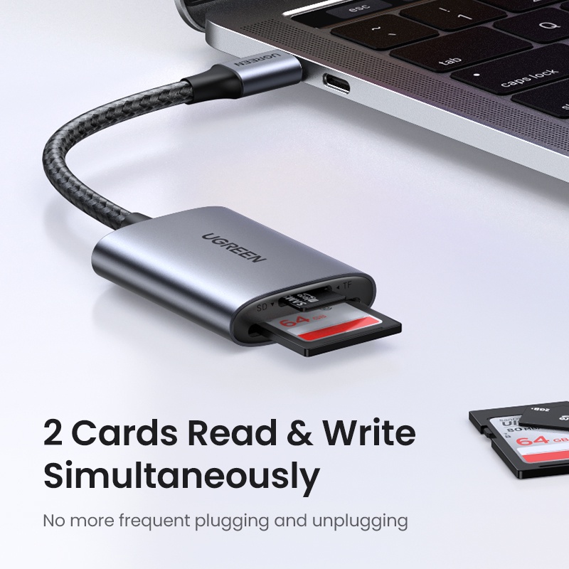 Đầu Đọc Thẻ Nhớ UGREEN Usb C 3.0 SD Micro SD TF Cho Laptop / PC / Điện Thoại Thông Minh