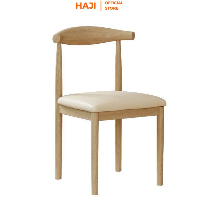 Ghế bàn làm việc tựa lưng thoải mái chân sắt giả gỗ chắc chắn sang trọng thương hiệu HAJI E60