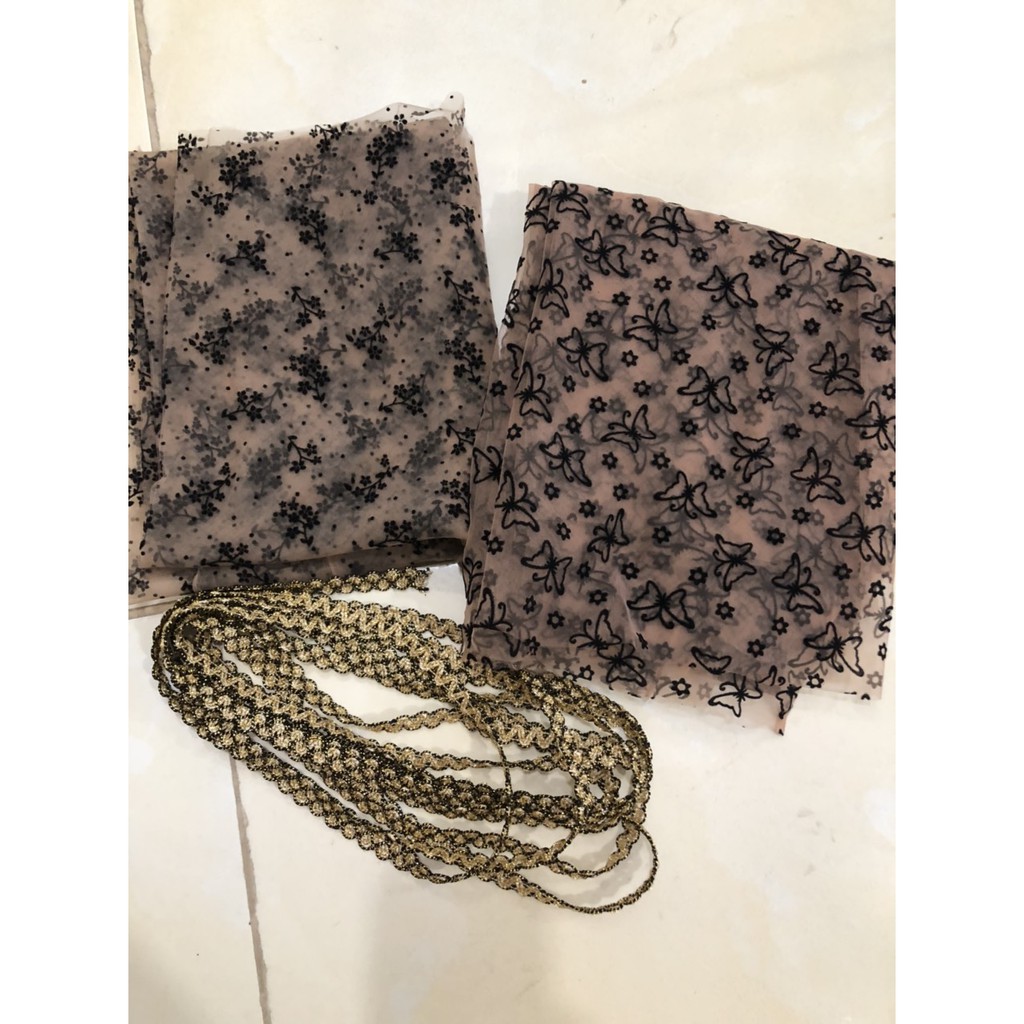 combo vải thời trang và dây viền thời trang xinh xắn