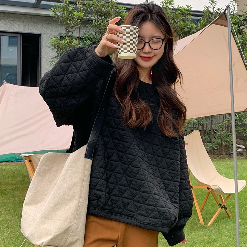 SUXI Áo sweater dáng rộng thiết kế mới thời trang mùa thu theo phong cách hàn quốc cho nữ