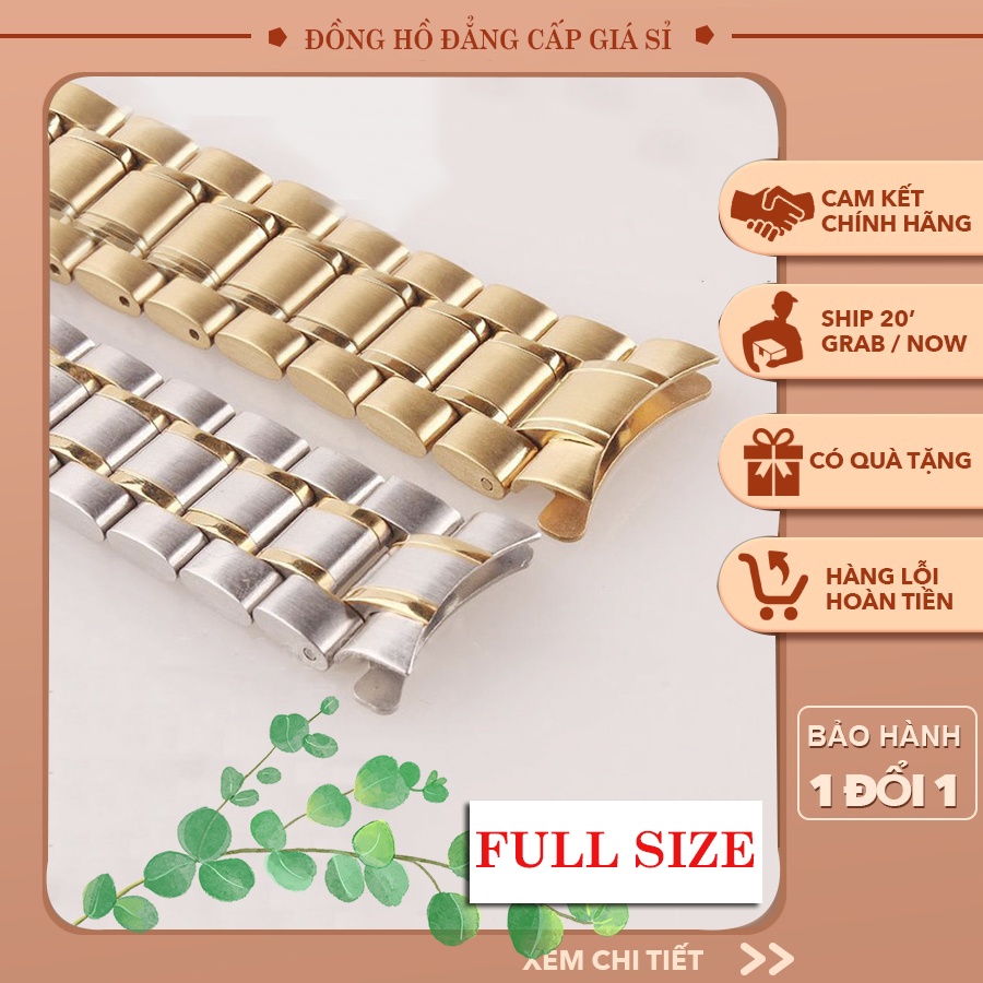 Dây đồng hồ kim loại mắt đúc không gỉ ĐỦ SIZE 18/19/20/22/24mm