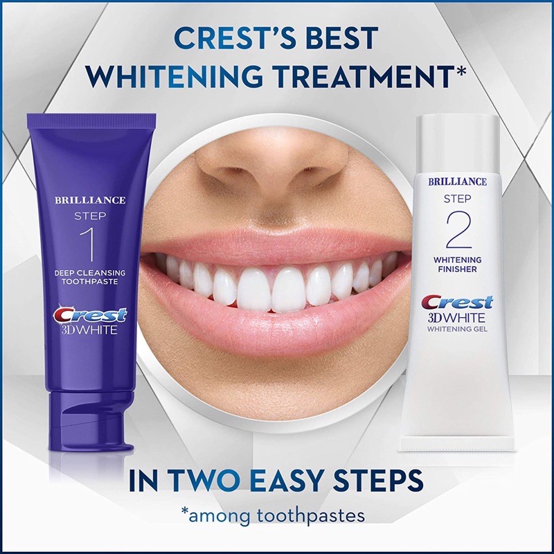SET 2 TUÝP KEM ĐÁNH RĂNG CREST BRILLIANCE WHITENING 2-STEP