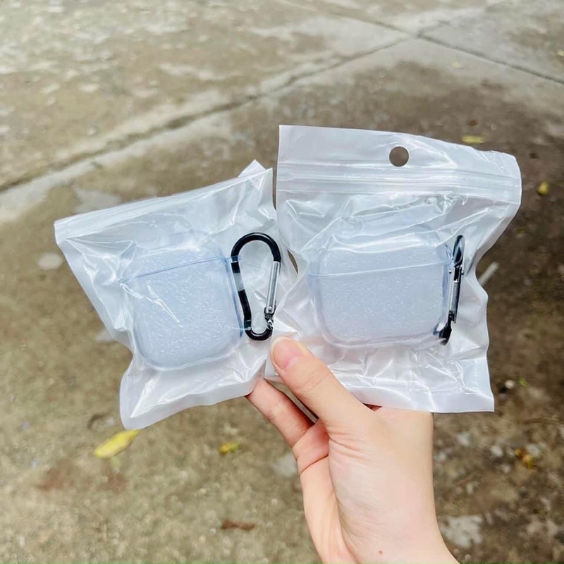 Ốp airpods 2/3/pro/i12/ inpod/ ipod trong suốt có móc , có đế đứng