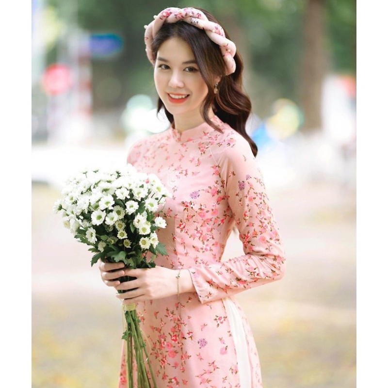 Set Áo Dài Hoa Nhí 4 Tà Tơ Cao Cấp Siêu Xinh Trẻ Trung Cho Các Nàng Hot 2022 , Mã A10
