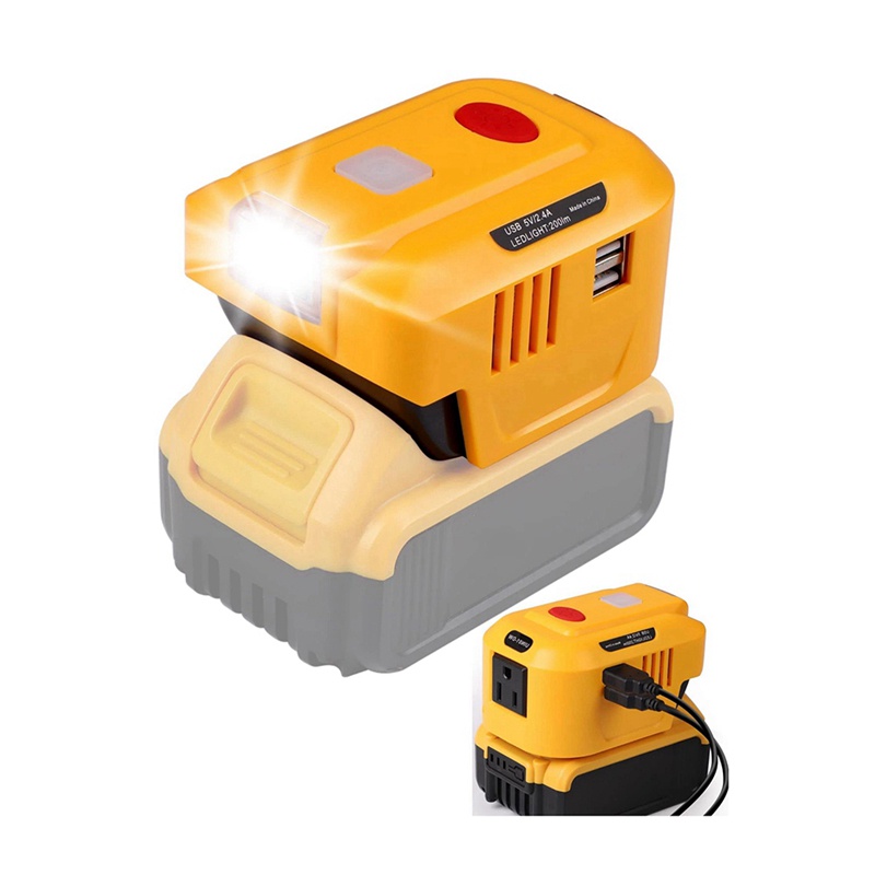 Bộ Chuyển Đổi Nguồn Điện DC 18-20V Sang AC 110V Hai Cổng USB Cho Pin Lithium-Ion
