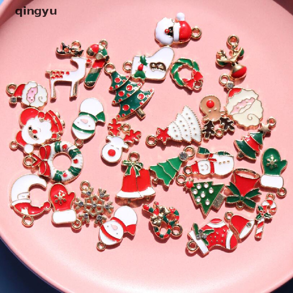 Phụ Kiện Trang Trí Cây Thông Giáng Sinh Hình Ông Già Noel Tráng Men DIY