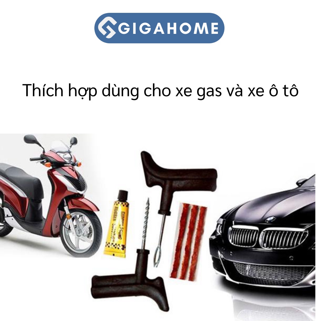 Bộ dụng cụ tự vá lốp xe gas, ô tô không ruột 3 miếng tiện lợi gigahome 3085 - ảnh sản phẩm 8