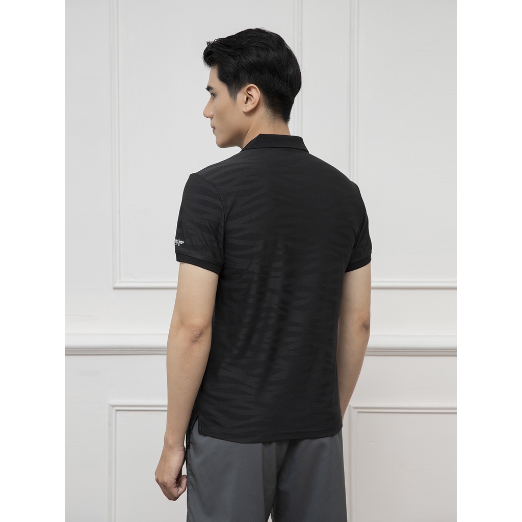 Áo Thun Polo Ngắn Tay Có Cổ Bẻ ARISTINO APS020S1 Áo Phông Nam dệt họa tiết sóng dáng slim fit vải polyester thể thao